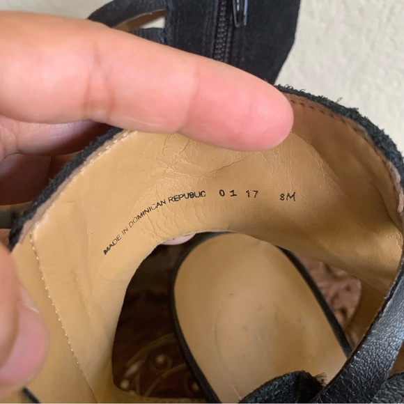 Jack Rogers Black Hadley Caged Leather Sandals Block Heel Open Toe Womens Size 8 - Picture 5 of 9